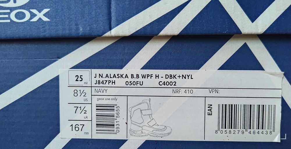 Śniegowce Geox 25 respira sp waterproof