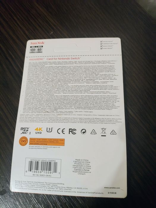 Карта MicroSd 64 gb SanDisk Nintendo Zelda