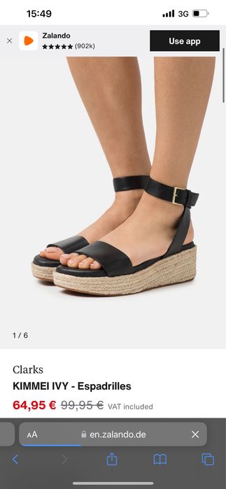 Босоніжки сандалии Clarks шкіра жіночі чорні