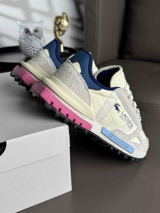 Хіт продаж жіночі кросівки Lacoste Elite Active Beige Grey Pink