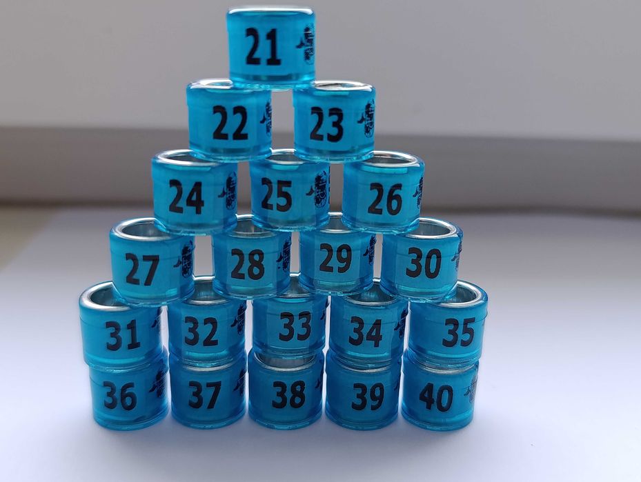 Obrączki dla gołębi pocztowych od nr 21 do 40