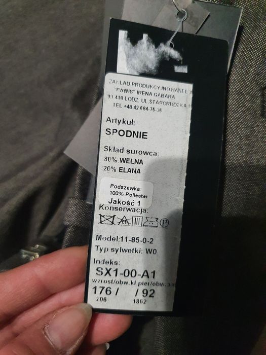 Spodnie męskie Pawis szare rozm.M.