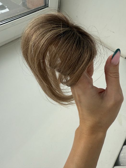 Накладка з натурального волосся , накладний чубчик, челка , парик