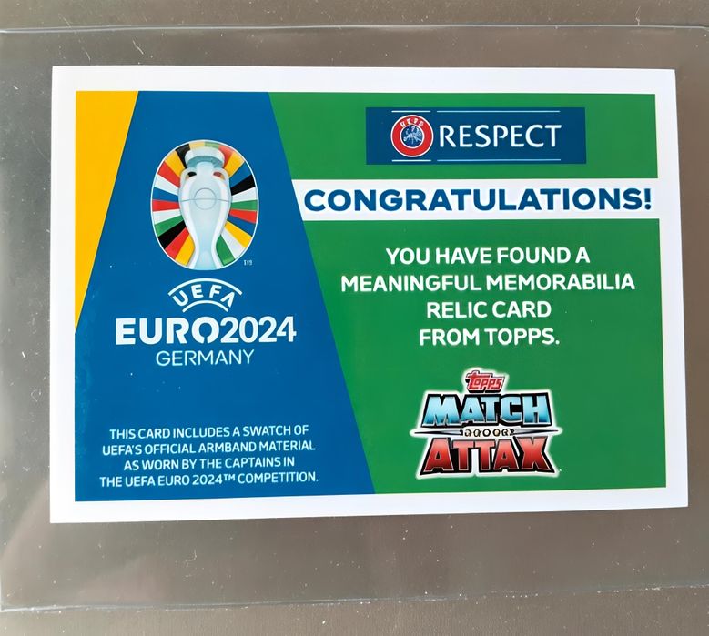 Carta Kevin De Bruyne Relic Euro 2024