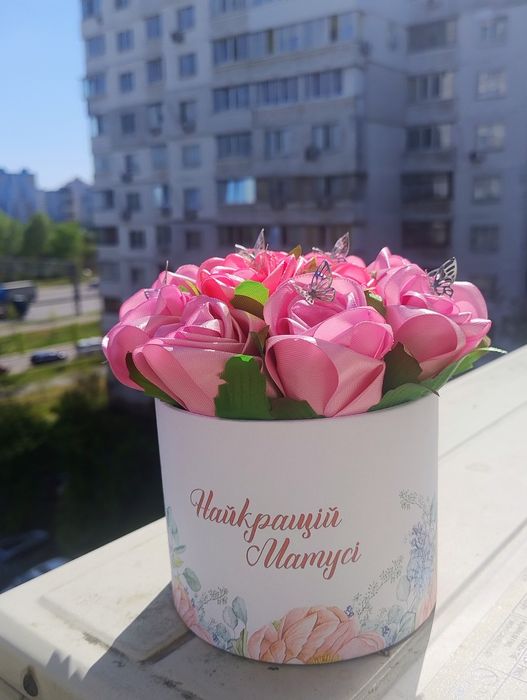 Букет з атласних стрічок