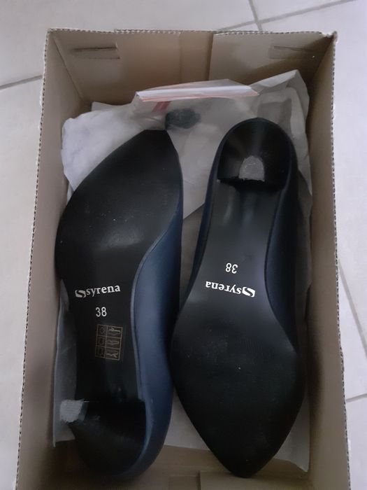 Skórzane buty damskie rozmiar 38 ,kolor granatowy