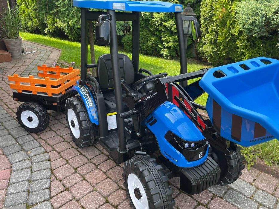 NOWA Koparka na akumulator DUŻY Traktor z przyczepą dla dzieci 400W