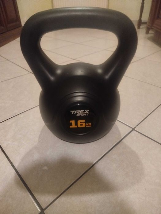 Kettlebell Trex Sport  16 kg czarny winylowy