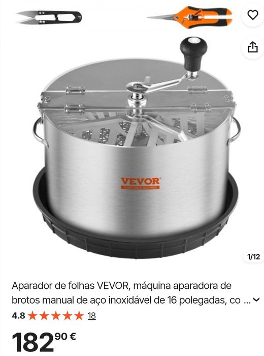 aparelho de aparar folhas VEVOR (modelo V-BT-TS-12),