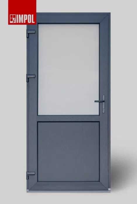 drzwi zewnętrzne PCV, antracyt