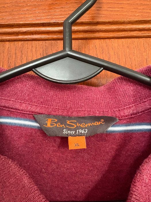 Bordowa koszulka Polo z krótkim rękawem Ben Sherman