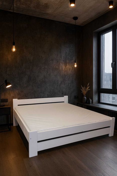 Solidne Łóżko + Materac Sprężynowy  160x200  Podwójne