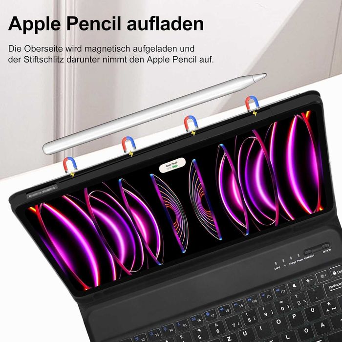 SENGBIRCH etui klawiatura bluetooth do iPad Pro 12.9" 6/5/4/3 czarne