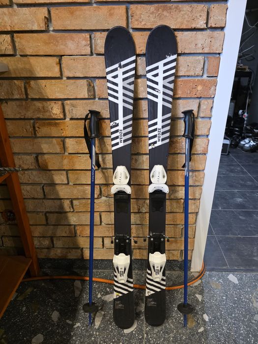 Narty 117cm + kije + buty 220-225