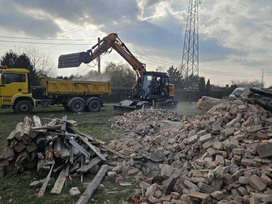 Usługi koparko-ładowarką, koparka kołowa , koparko ładowarka