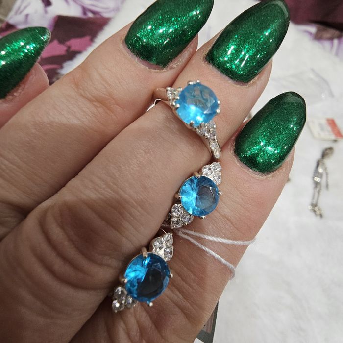 Серебро 925 Набор новый комплект серьги и кольцо с бирками