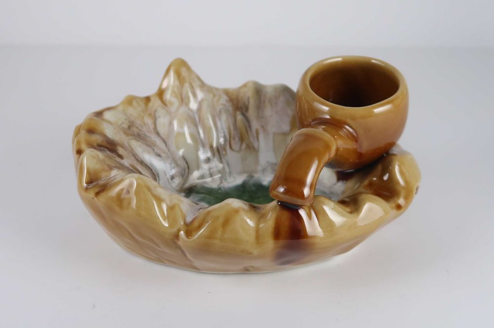 Cinzeiro cachimbo faiança vidrada