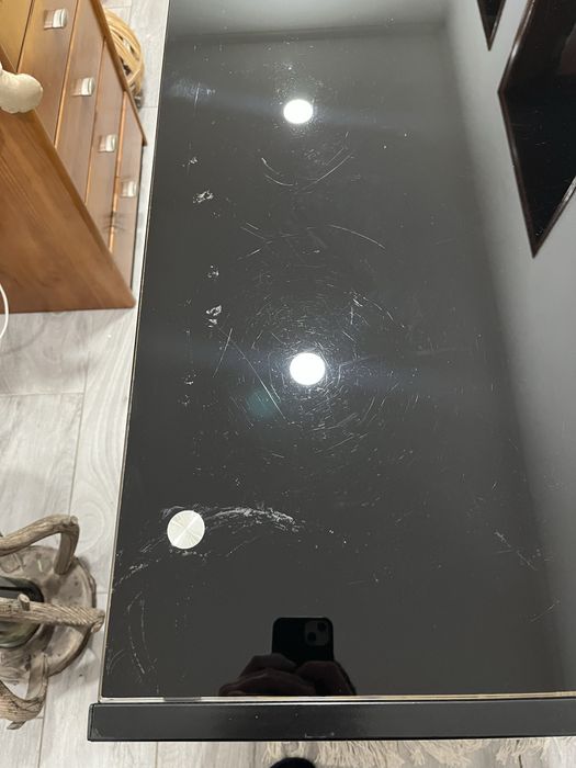 Secretária de Vidro Preta Usada