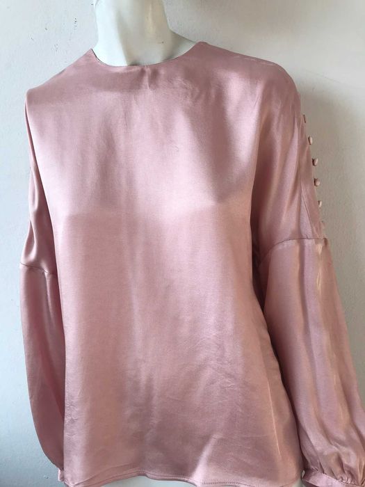 Różowa modalowa wiskozowa bluzka damska H&M 34 6  XS 160 80A vintage