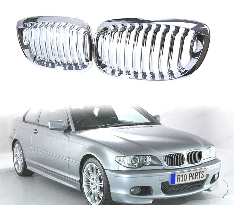 GRELHAS FRONTAIS BMW E46 03-07 COUPE CABRIO CROMADAS
