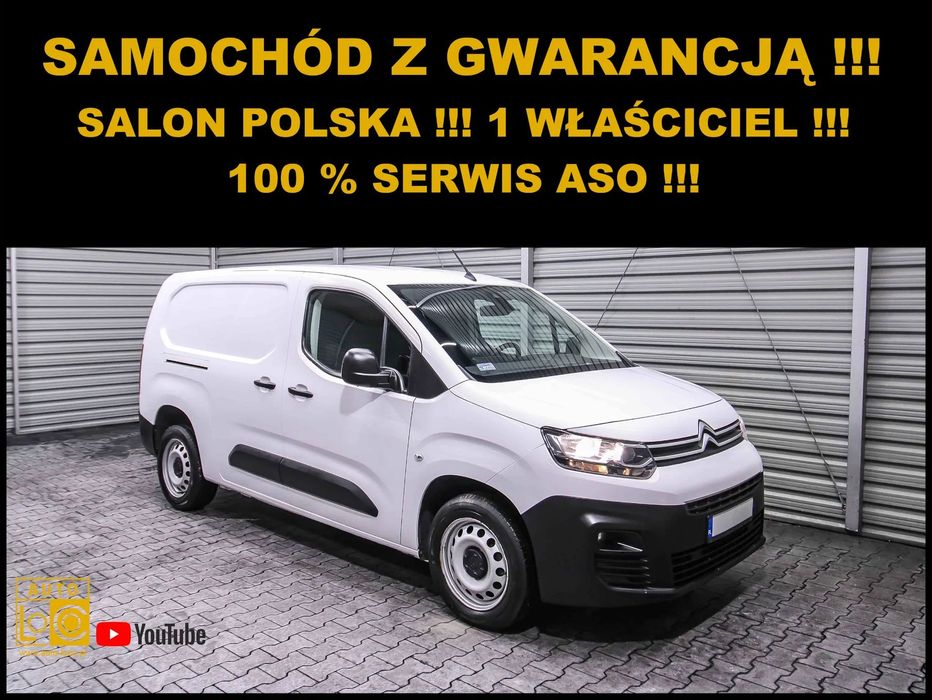 Citroën BERLINGO LONG FURGON  DŁUGIELONG L2 + Salon POLSKA + 100% Serwis CITROEN + VAT 23% + 1wł !!!