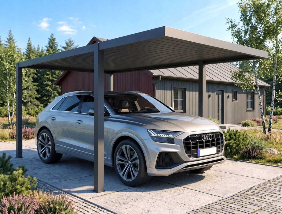 Wiata garażowa na samochód CarPort 5×3 m / stalowa / solidna konstrukcja