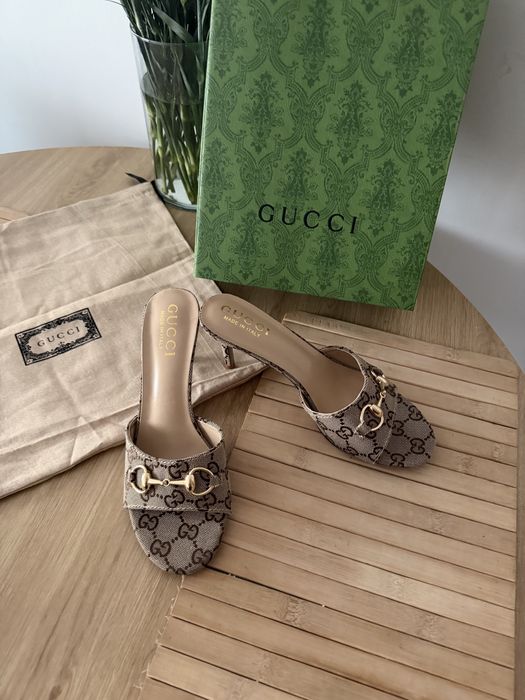 Klapki Gucci Horsebit Sandały GG Szpilki Interlocking