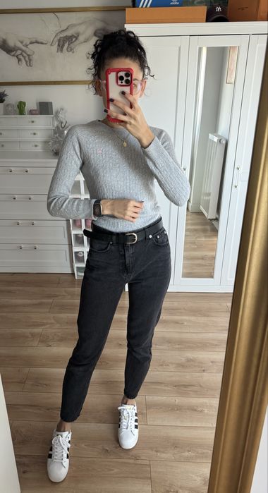 Sweter bawełna wełniany pleciony warkocz basic casual Jack Wills S