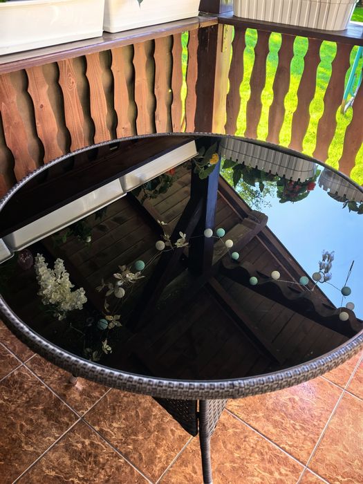 Stół  ogrodowy okrągły duży 105 cm średnica Jutlandia