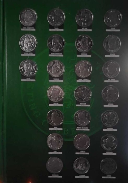 Moedas banhadas a prata de jogadores do Sporting Clube Portugal