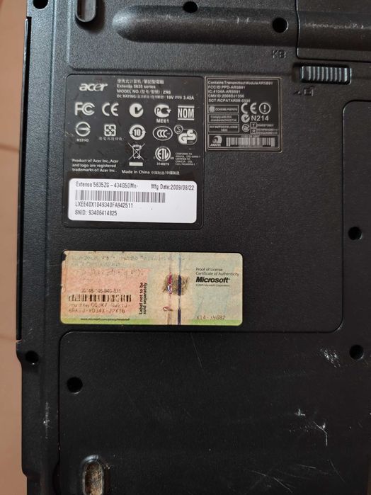 Portátil ACER para peças