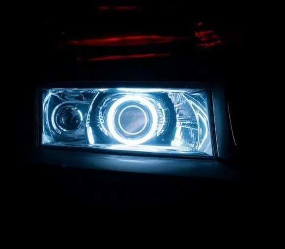 ‼️гарантия 1 год‼️ Биксеноновые линзы 3 с ангельскими глазками galaxy bi-led hella sho-me