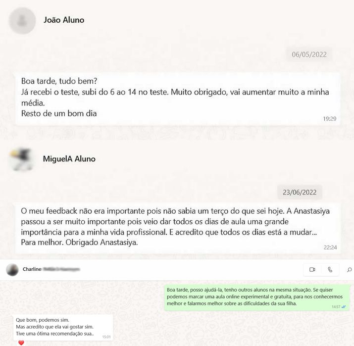 Aulas/Explicações de Inglês ONLINE! *Com testemunhos