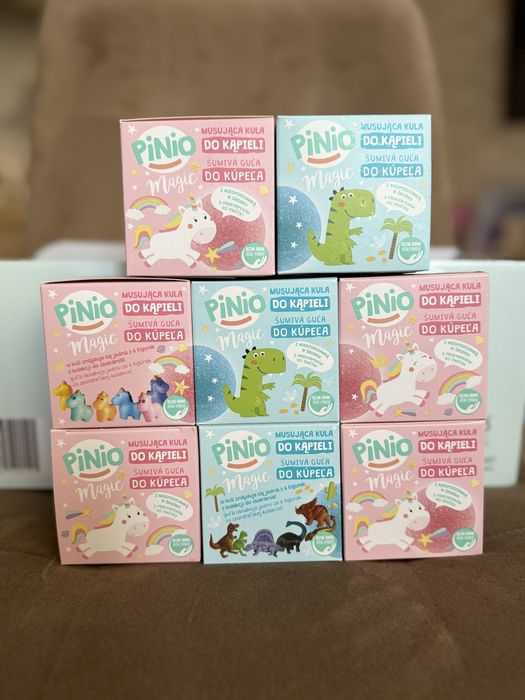 дитячі шипучі бомбочки для ванни Pinio Magic з сюрпризом