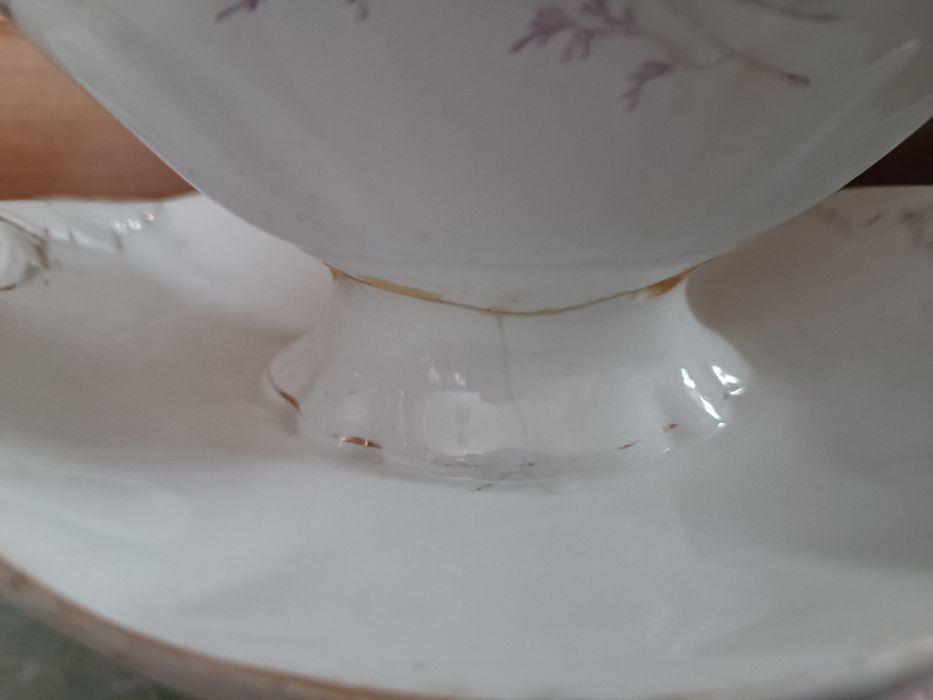 Соусник антикварный фарфоровый М С Кузнецов