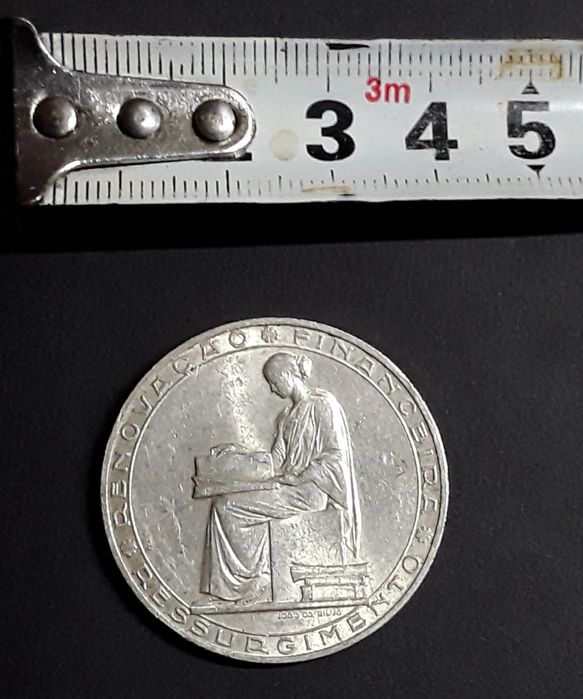 Moeda 20$00 (escudos) - Renovação Financeira, 1953, em prata