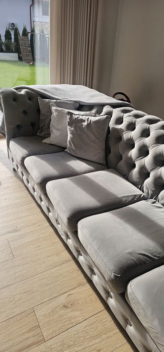 Zestaw 2 kanap chesterfield pikowane 5 osobowe