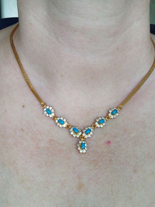 Кольє з бірюзою Lotus Jewelry. Вінтаж.