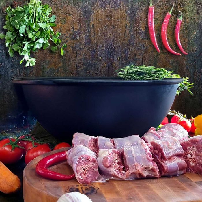 Казан 15л, Ø40см,вага 14,5кг з чавунною кришкою-сковородою гриль