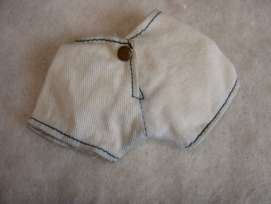 Calções de Ganga Azul e Ganga Branca para Boneca