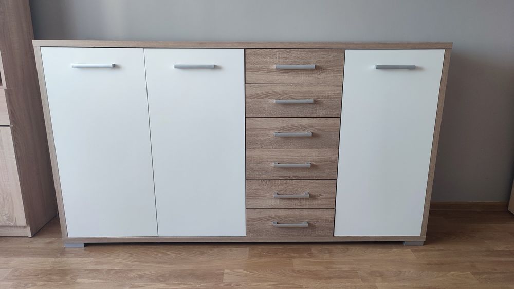 Meble beżowe brązowe szafka komoda regał szafa do salonu sypialni