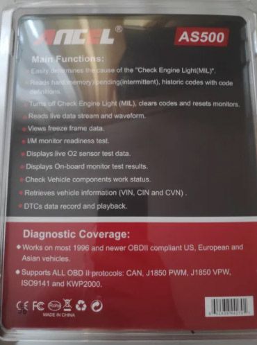 Ancel AS500 OBD2 SKANER | Polski język | Skaner diagnostyczny | Tester