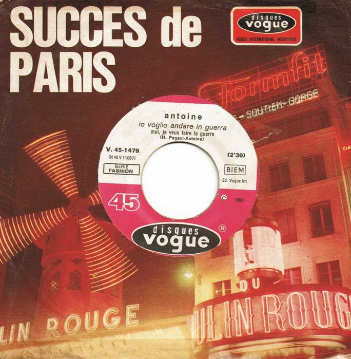 Antoine - La Tramontana / Io Voglio Andare In Guerra - 1968 Vogue - France 7"