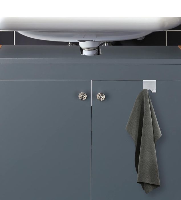 Relaxdays Zestaw 4 haczyków na drzwi, stal nierdzewna