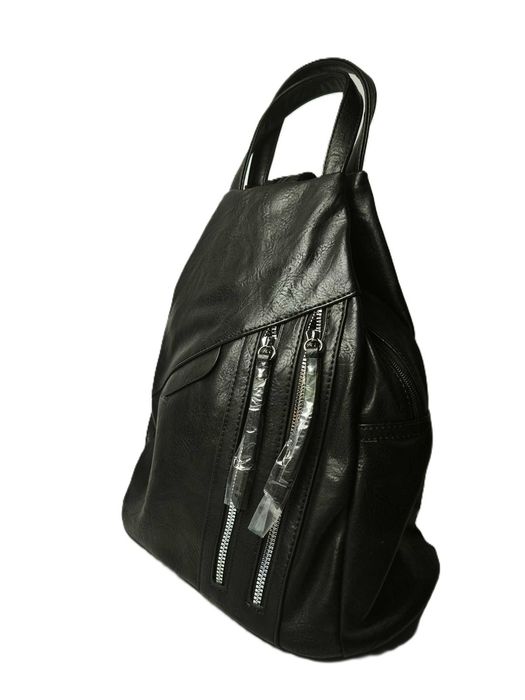 Czarny nowy ekoskóra miejski damski 2w1 torebka plecak Okazja