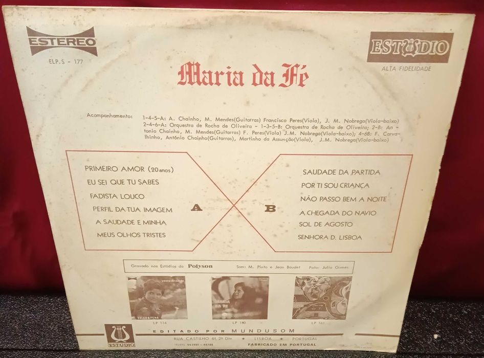 4 Vinis Fado - Maria da Fé (LPs e Singles
