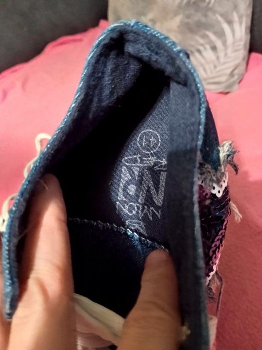 Buty damskie trampki na koturnach r.41 jeansowe