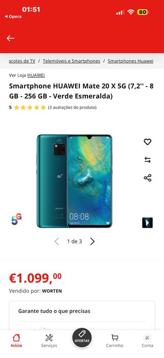 Huawei Mate 20x, ecrã 7.2, bateria 100%, ultra fino e leve
