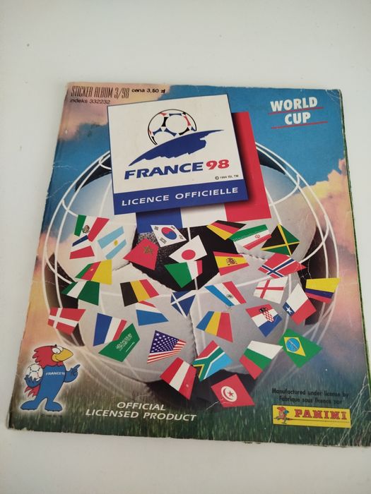 Album z naklejkami panini France 98, cały uzupełniony.