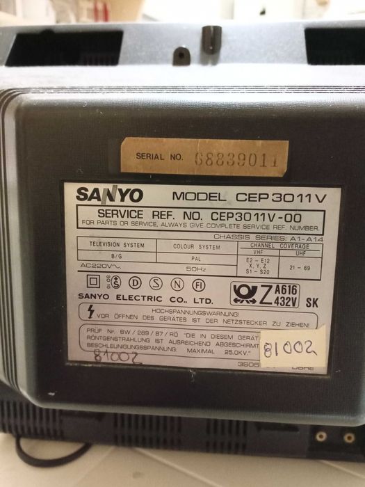 Televisão sanyo manual sem comando